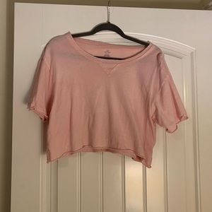 American eagle light pink cropped offline t shirt
